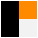 negro blanco naranja